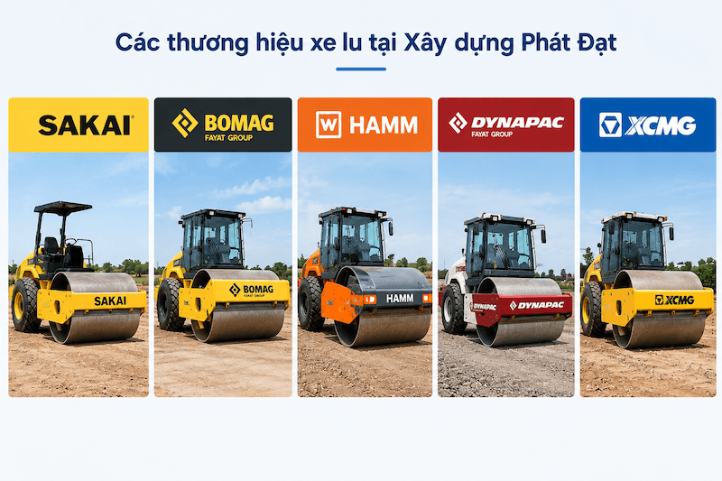 Các thương hiệu xe lu tại Xây dựng Phát Đạt