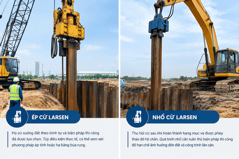 Dịch vụ ép và nhổ cừ Larsen