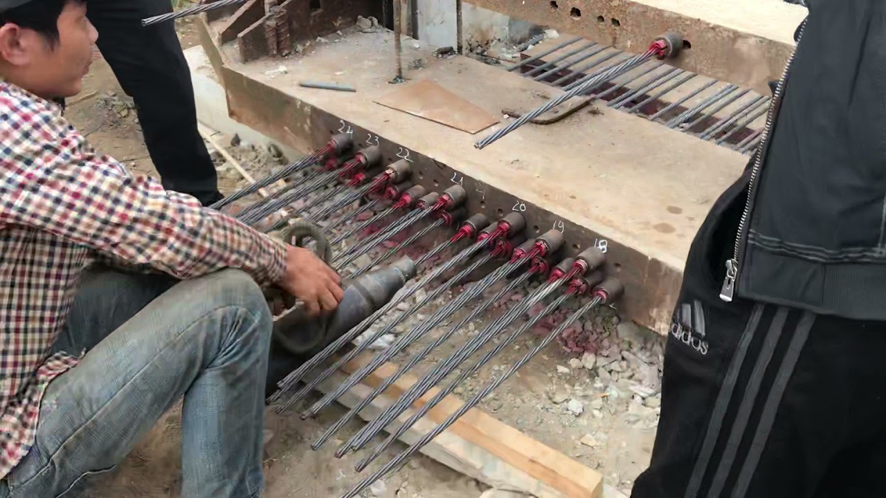 Quy trình căng cáp dự ứng lực dầm Super T
